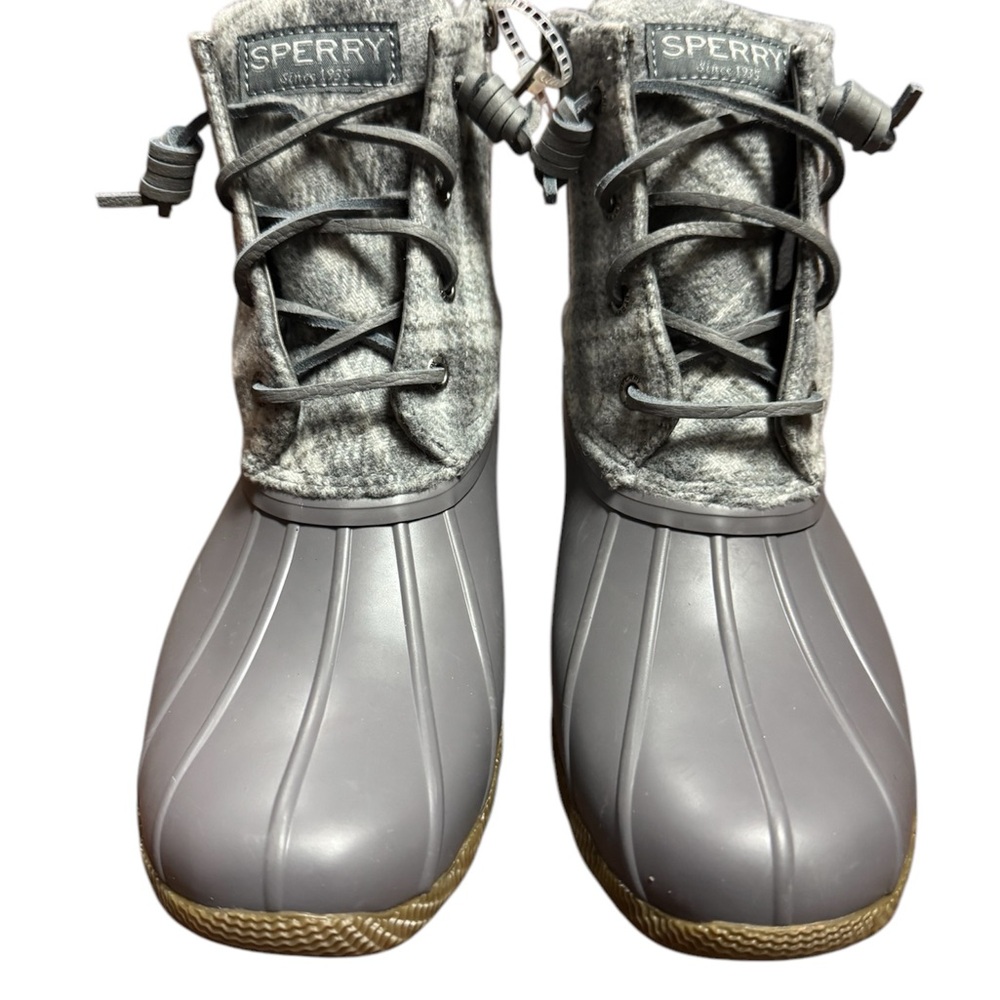 SPERRY Saltwater Wool Plaid Duck Size 8 Winter Boots Waterproof Snow STS87766 - Picture 4 of 8